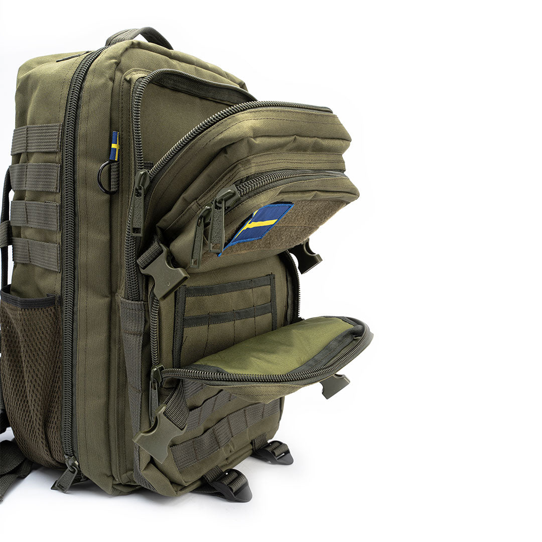 Army Assault Backpack with Net pockets Green - 45L