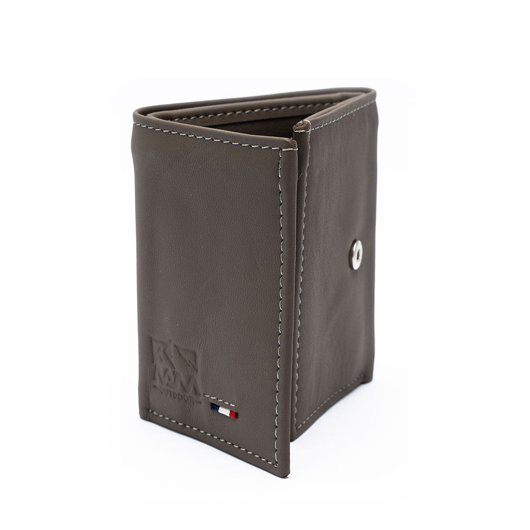 MJM Leather Dollar bi fold snap Gray Wallets