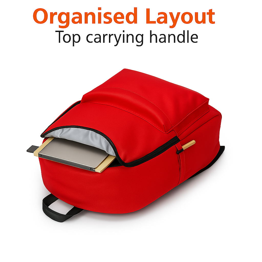 MJM Classic students Backpack - Red