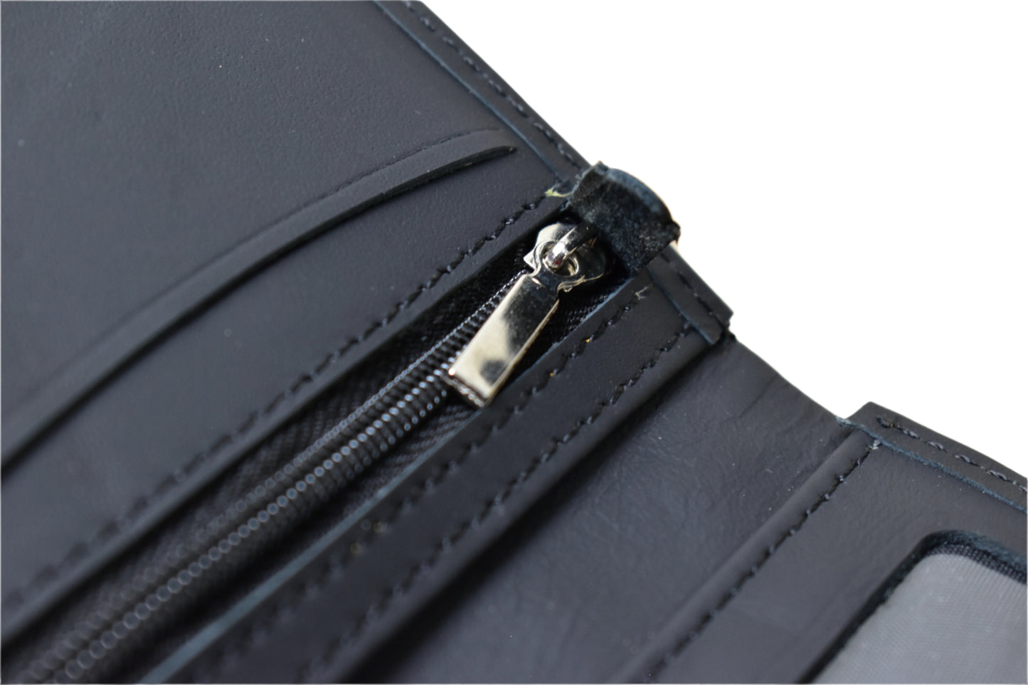 MJM Leather Dollar bi fold snap BLACK Wallets