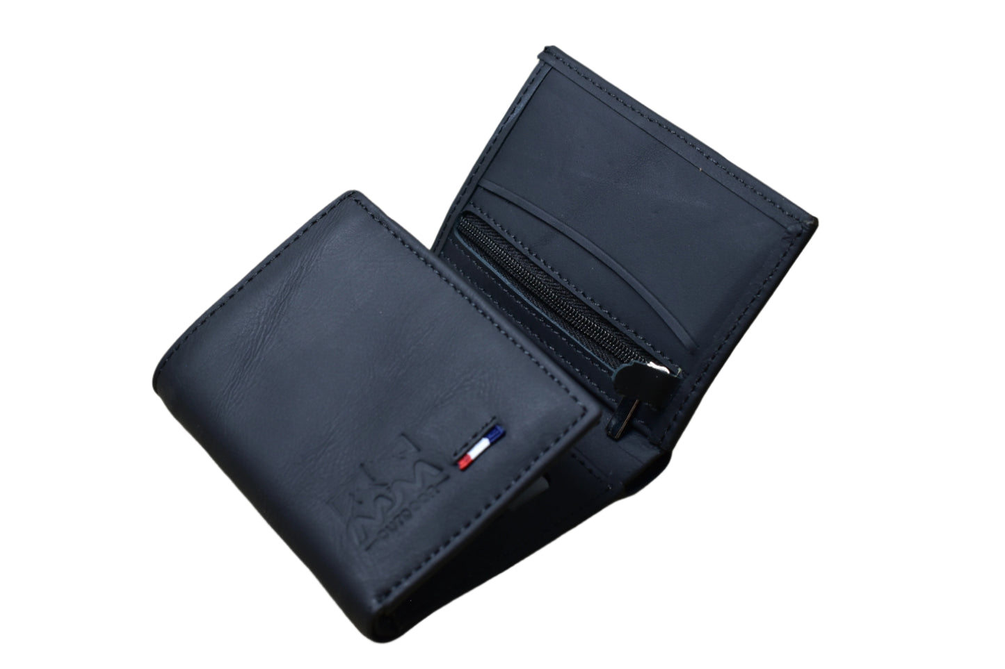 MJM Leather Dollar bi fold snap BLACK Wallets