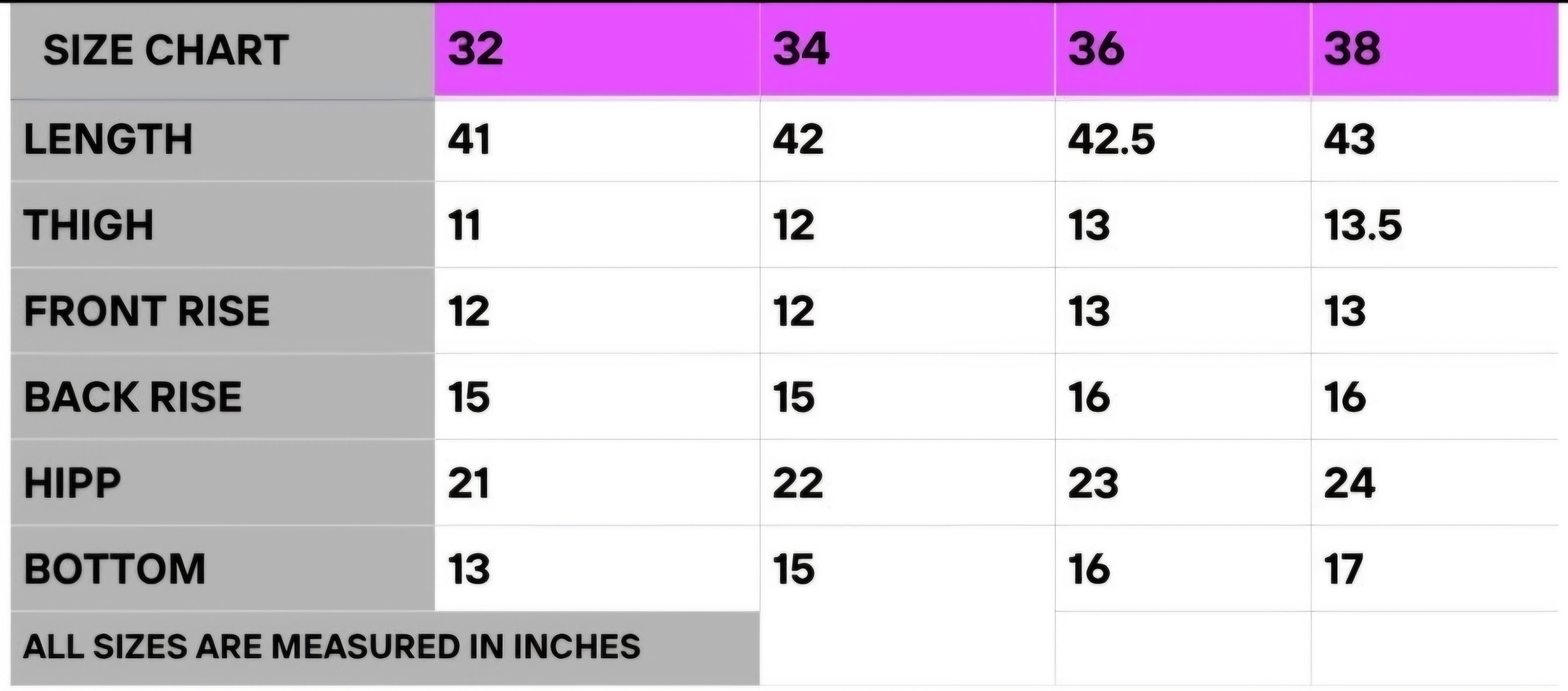 Size Chart