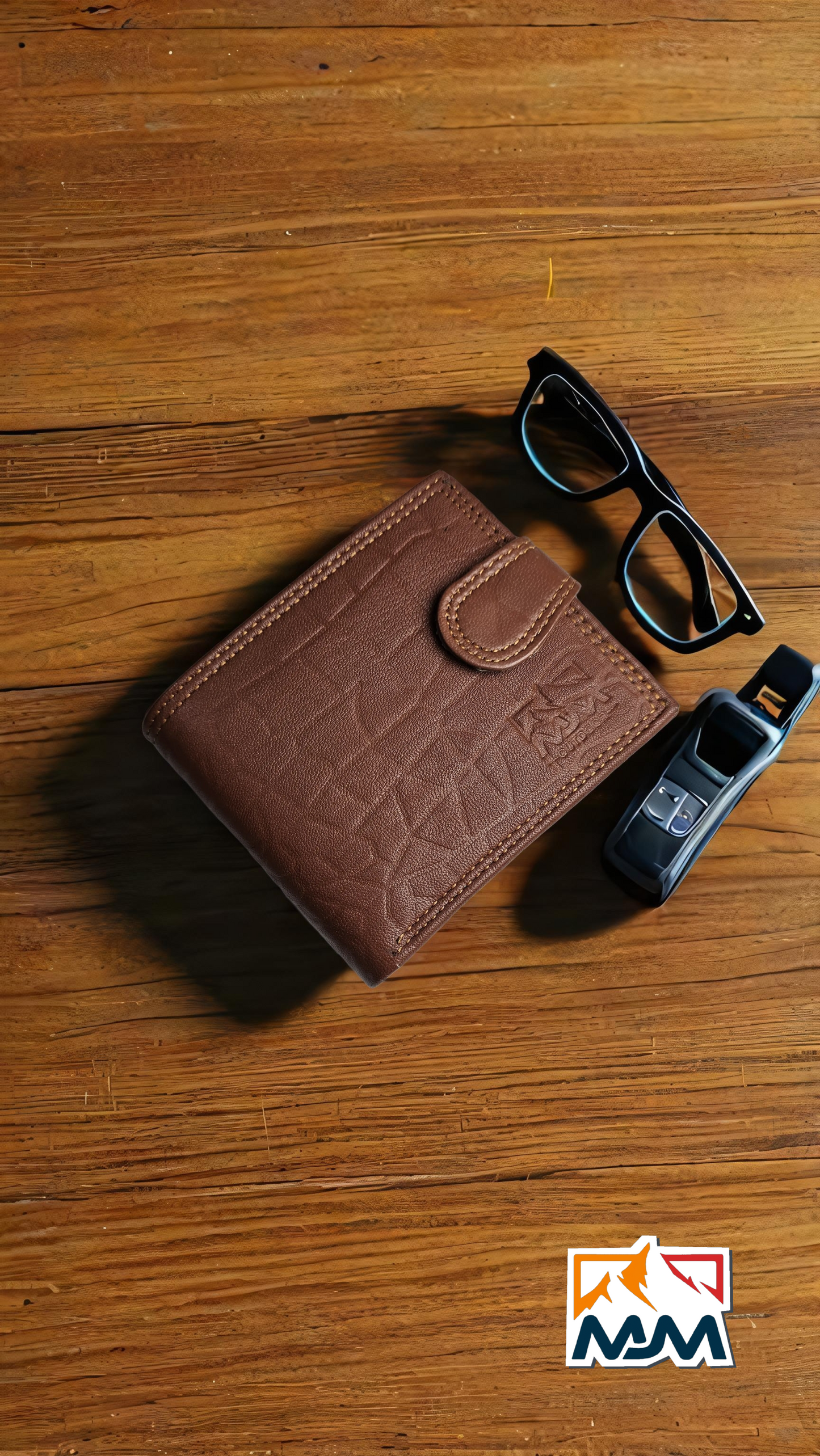 MJM COW LEATHER trifold wallets