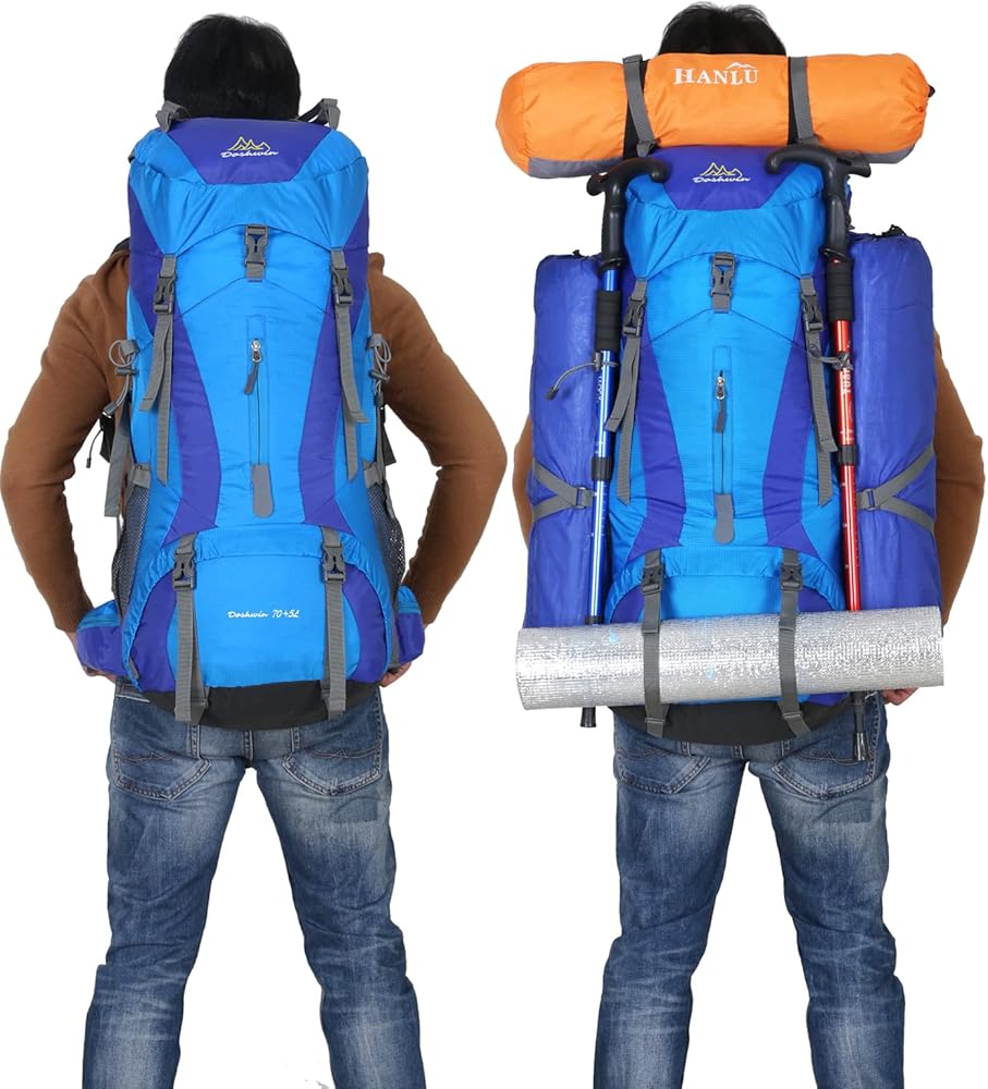 Hiking trekking travelling backpack 75+5 liter
