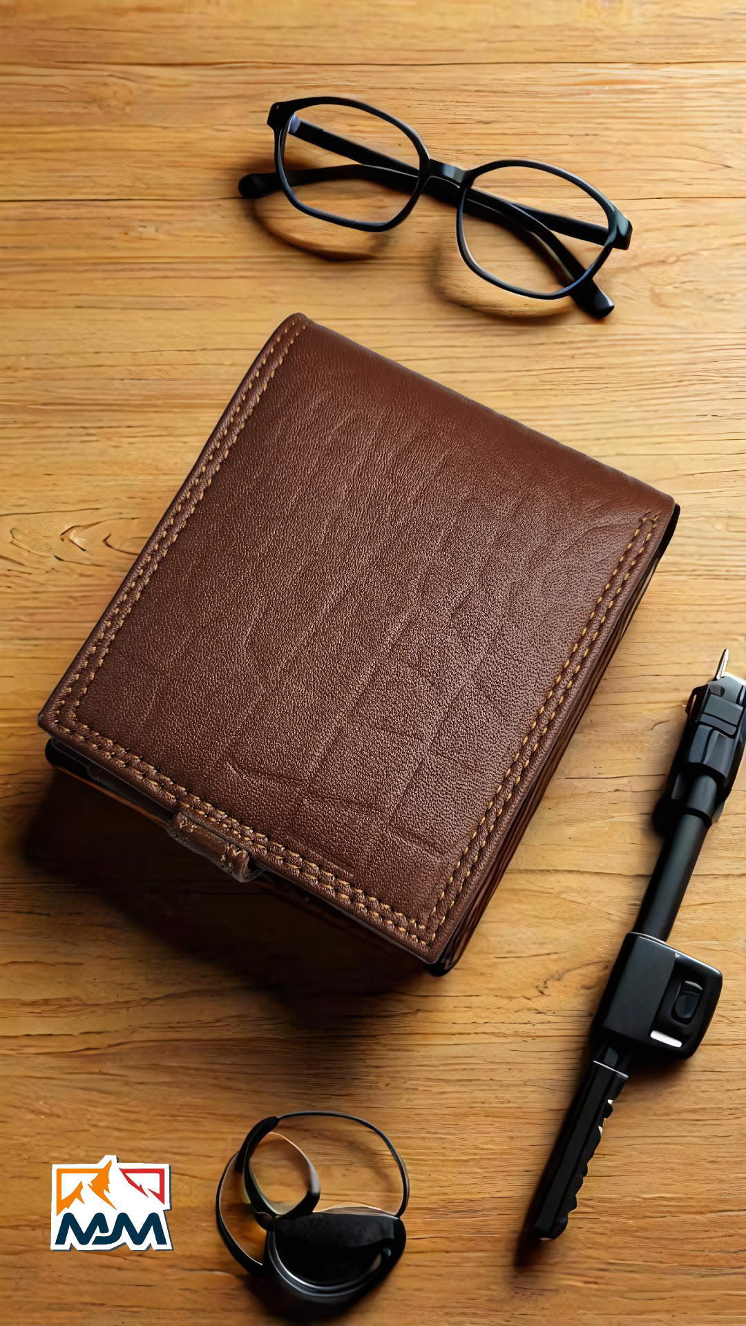 MJM COW LEATHER trifold wallets