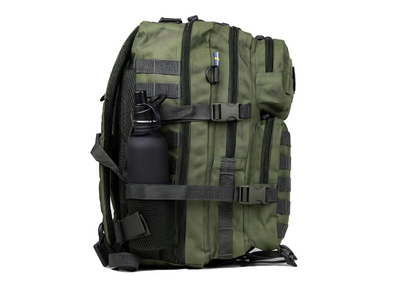 Army Assault Backpack with Net pockets  Green - 45L
