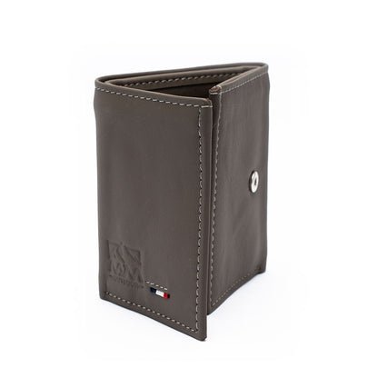 MJM Leather Dollar bi fold snap Gray Wallets