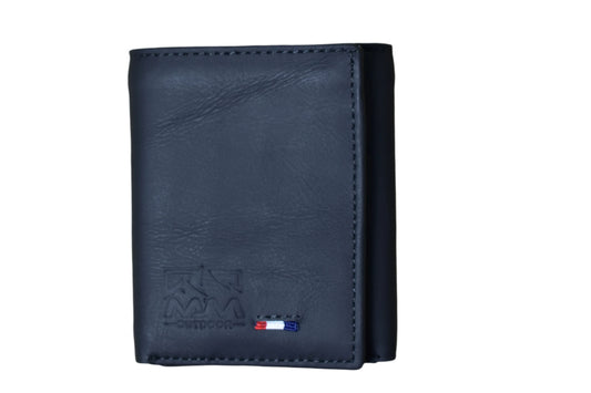 MJM Leather Dollar bi fold snap BLACK Wallets