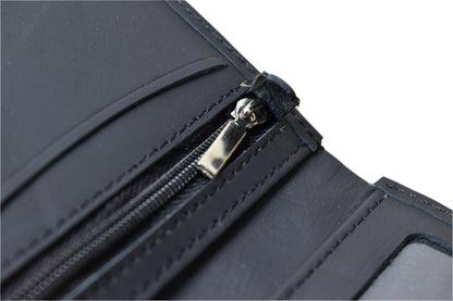 MJM Leather Dollar bi fold snap BLACK Wallets