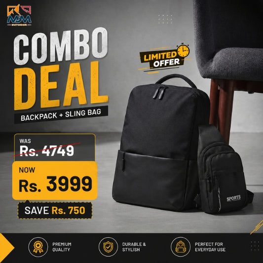 Laptop backpack with sling bag