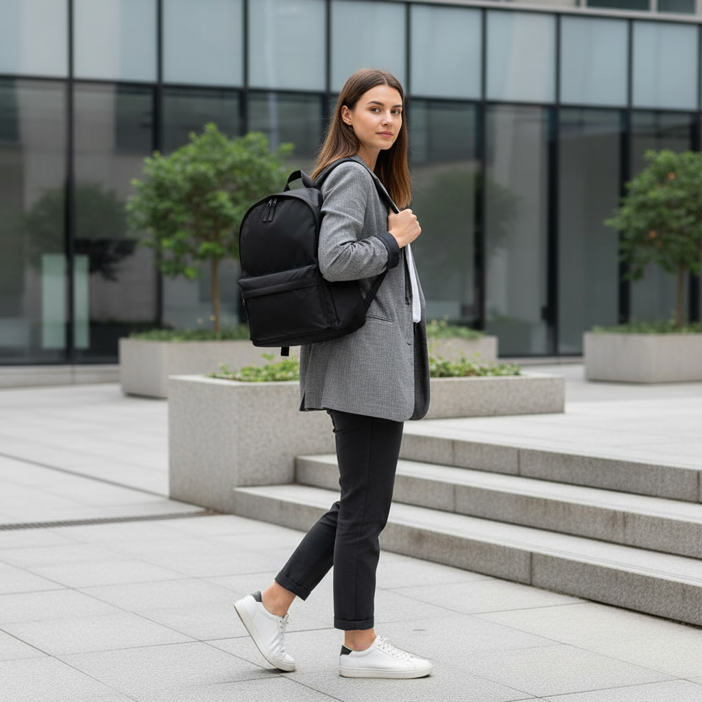 MJM Classic students Backpack - Black