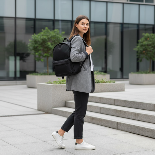 MJM Classic students Backpack - Black