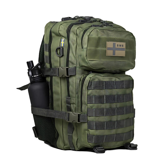 Army Assault Backpack with Net pockets  Green - 45L