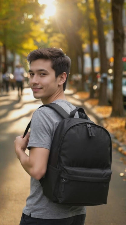 MJM Classic students Backpack - Black