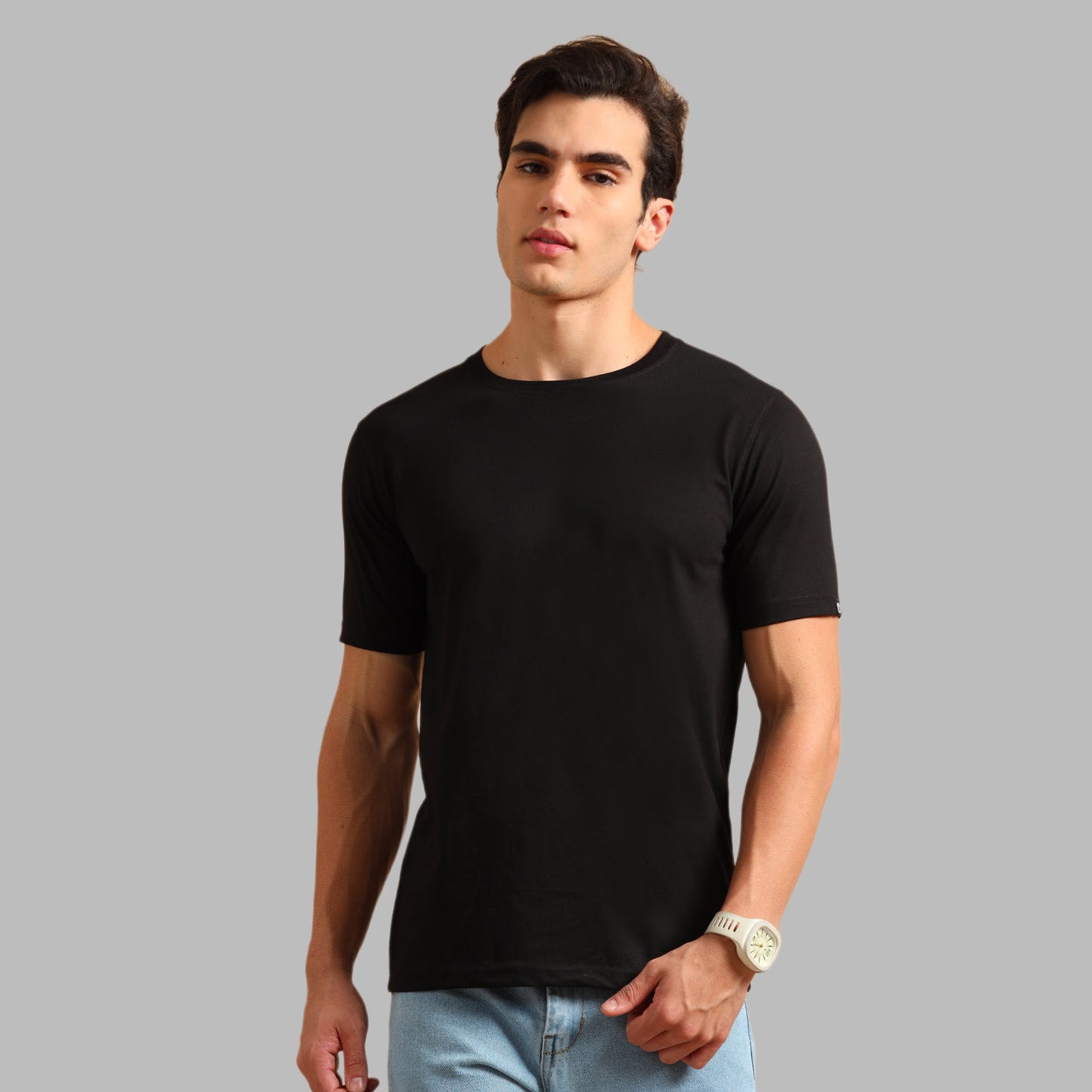 Buy one get one free : 1 Black + 1 White T-Shirt