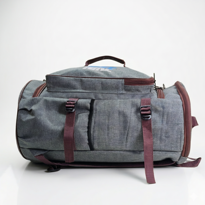 Multipurpose duffel backpack grey