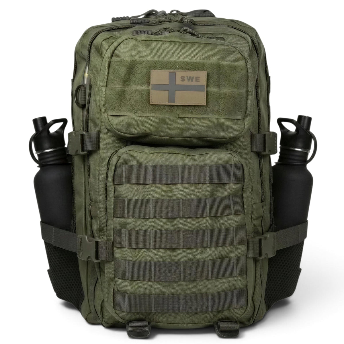 Army Assault Backpack with Net pockets  Green - 45L