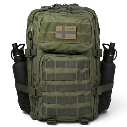 Army Assault Backpack with Net pockets  Green - 45L