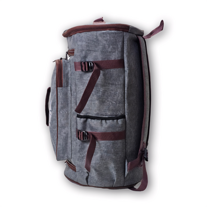 Multipurpose duffel backpack grey