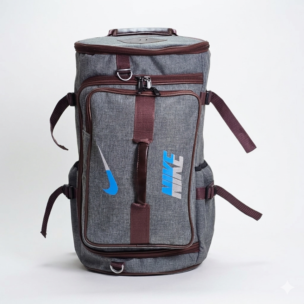 Multipurpose duffel backpack grey