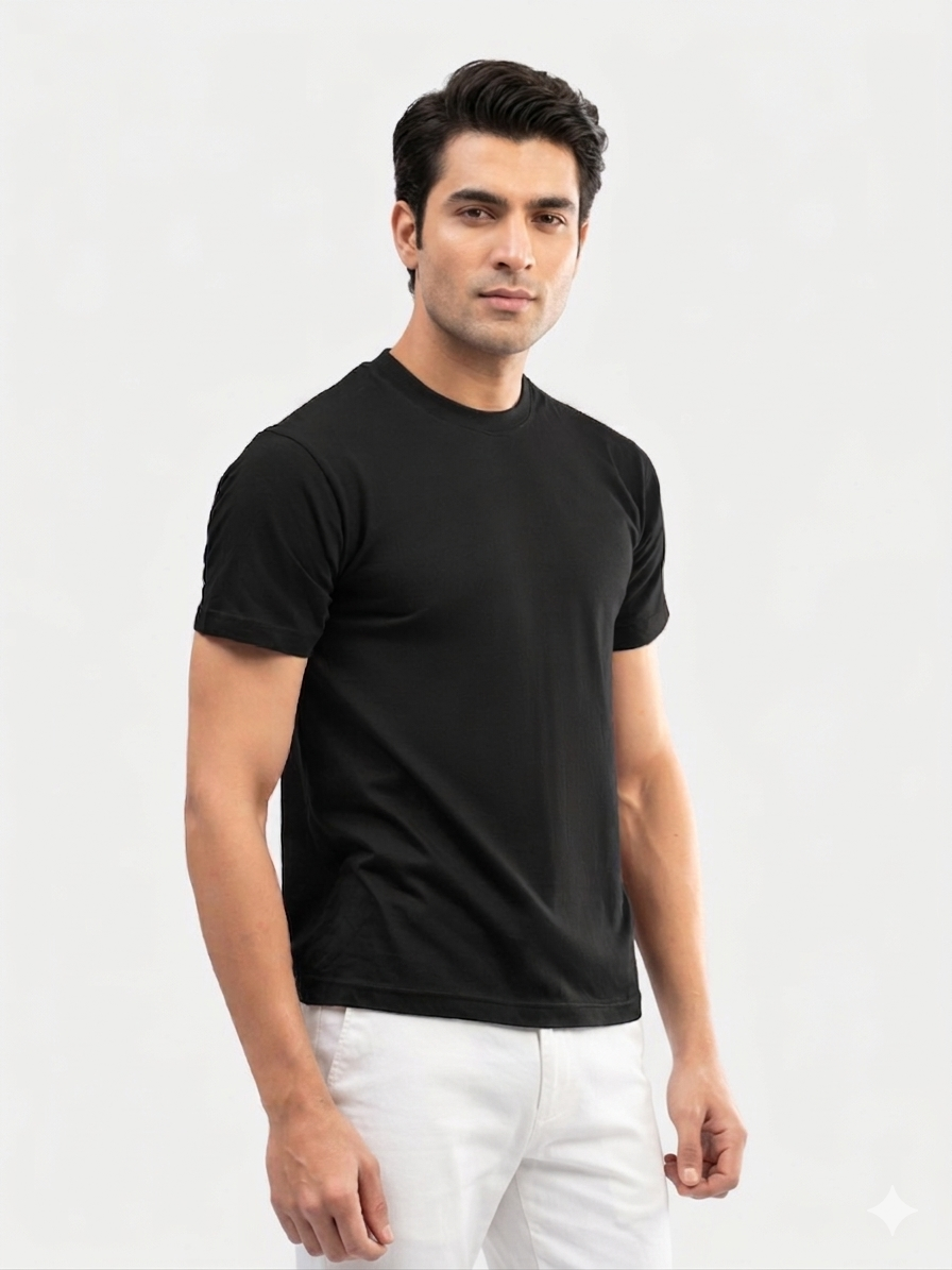 Basic plain t shirt black
