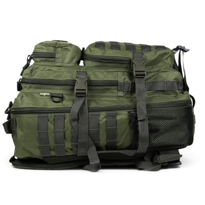 Army Assault Backpack with Net pockets  Green - 45L