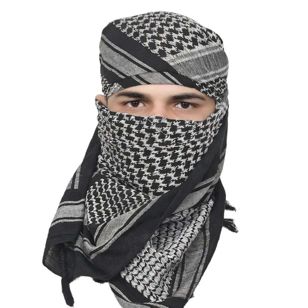 Premium black and white Shemagh