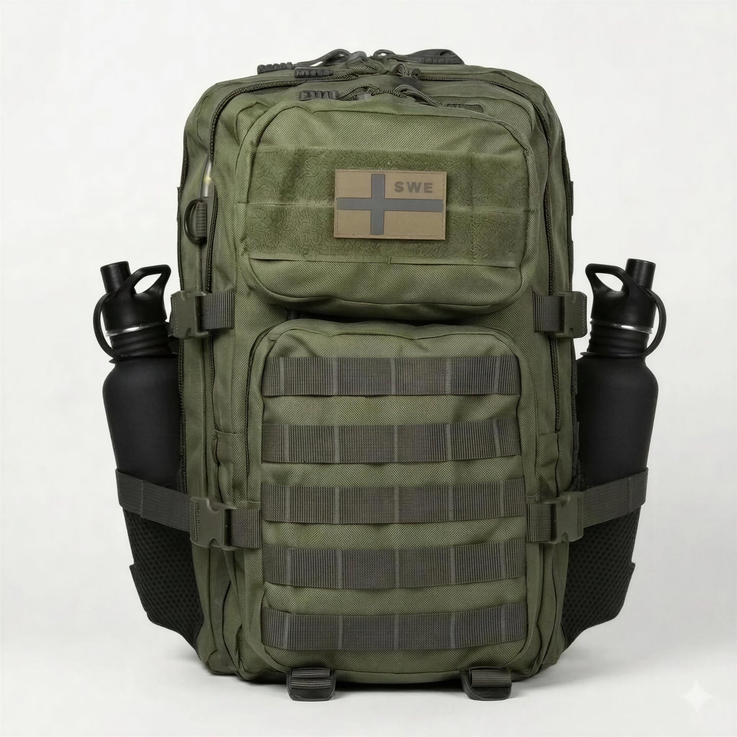 Army Assault Backpack with Net pockets  Green - 50L