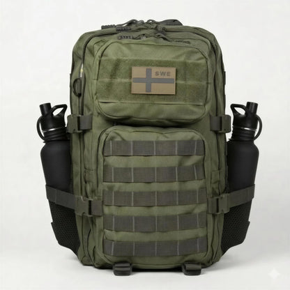 Army Assault Backpack with Net pockets  Green - 50L