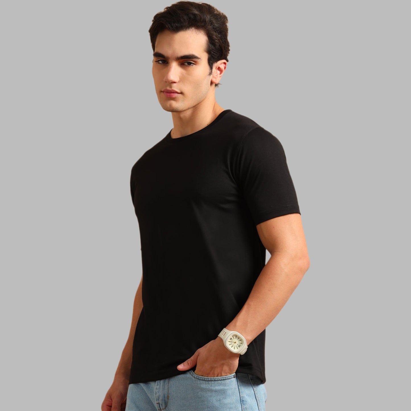 Basic plain t shirt black