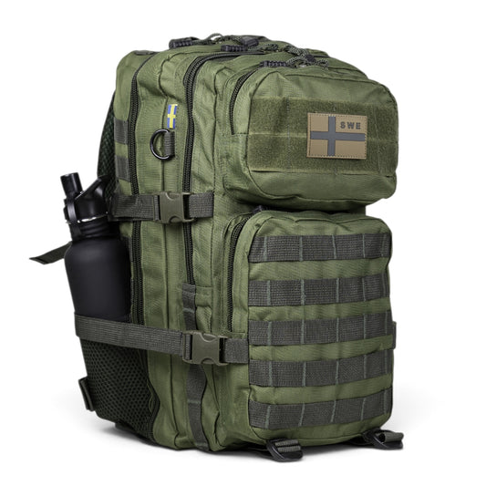 Army Assault Backpack with Net pockets  Green - 45L