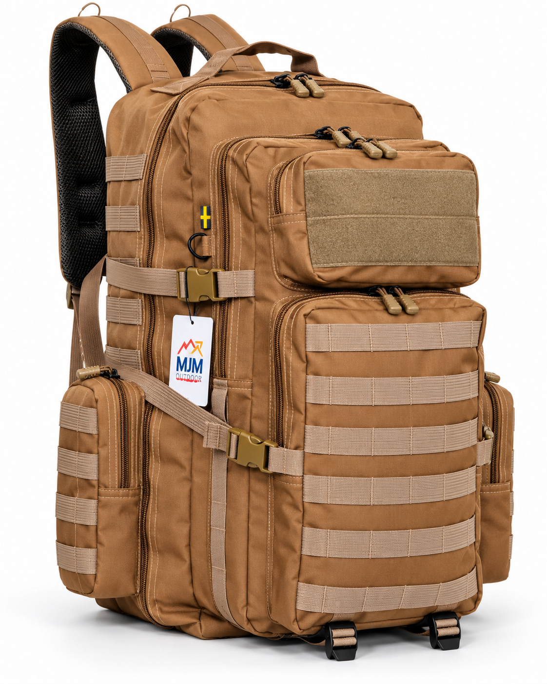 MJM Outdoor 60L Heavy-Duty Tactical Backpack –skin/tan