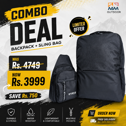Laptop backpack with sling bag