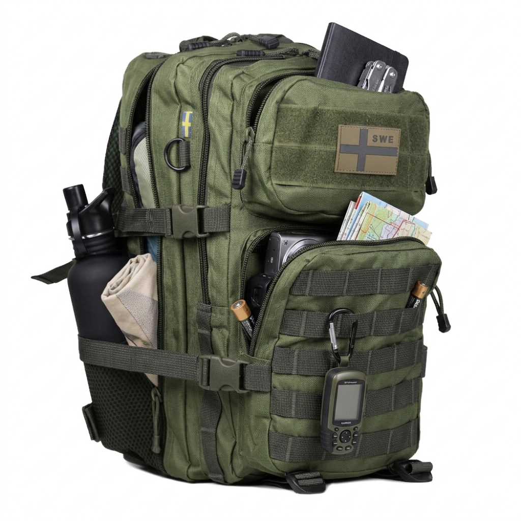 Army Assault Backpack with Net pockets  Green - 50L