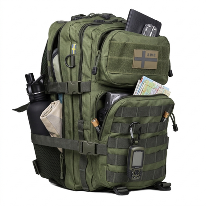 Army Assault Backpack with Net pockets  Green - 50L