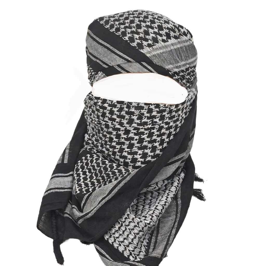 Premium black and white Shemagh