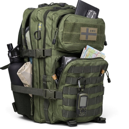 Army Assault Backpack with Net pockets  Green - 45L