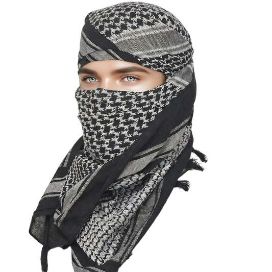 Premium black and white Shemagh