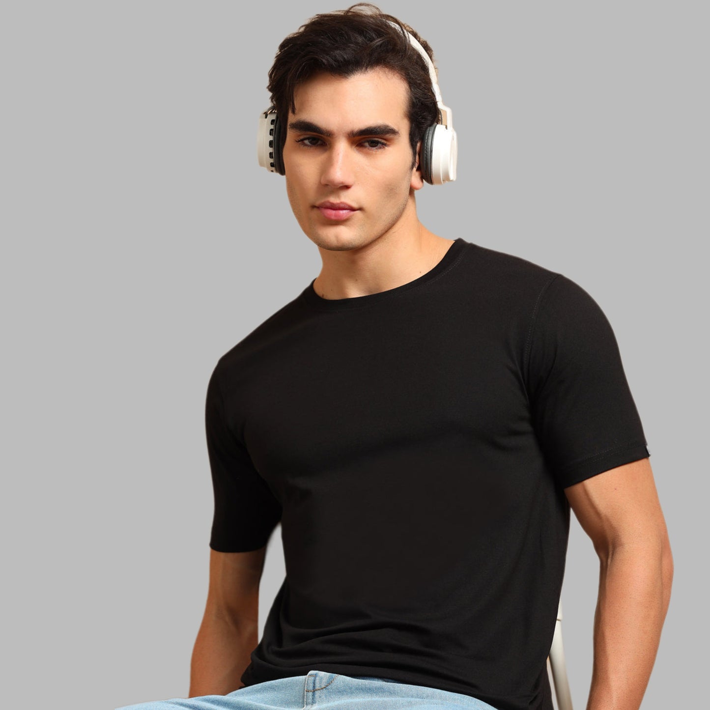Buy one get one free : 1 Black + 1 White T-Shirt