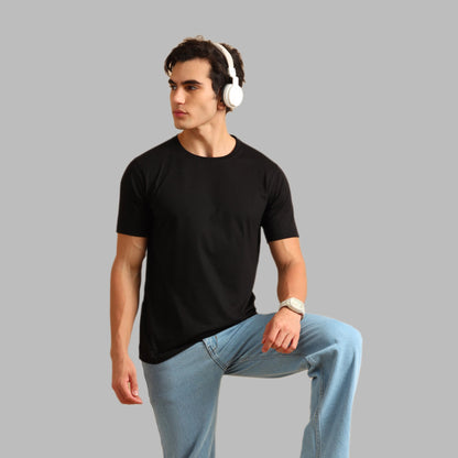 Basic plain t shirt black
