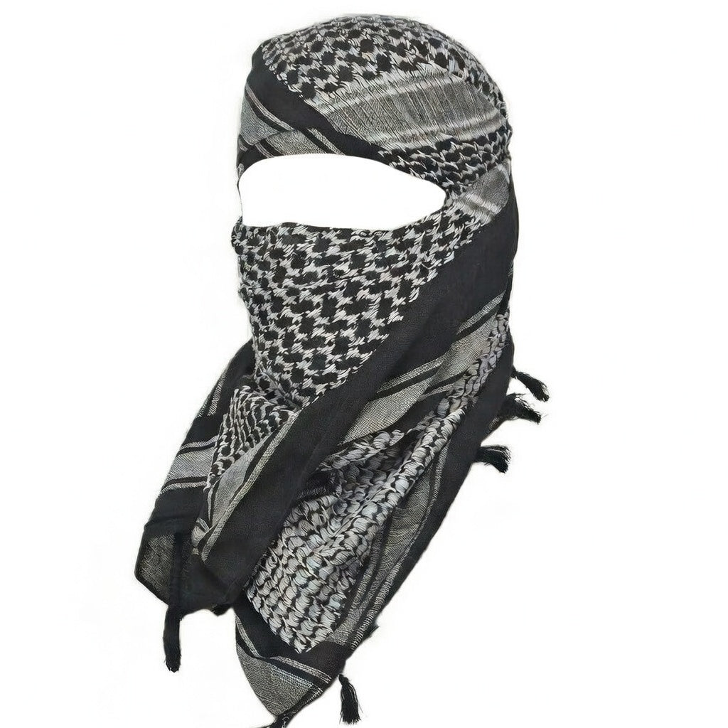 Premium black and white Shemagh