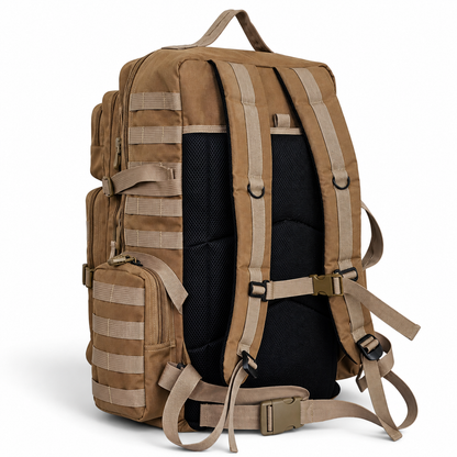 MJM Outdoor 60L Heavy-Duty Tactical Backpack –skin/tan