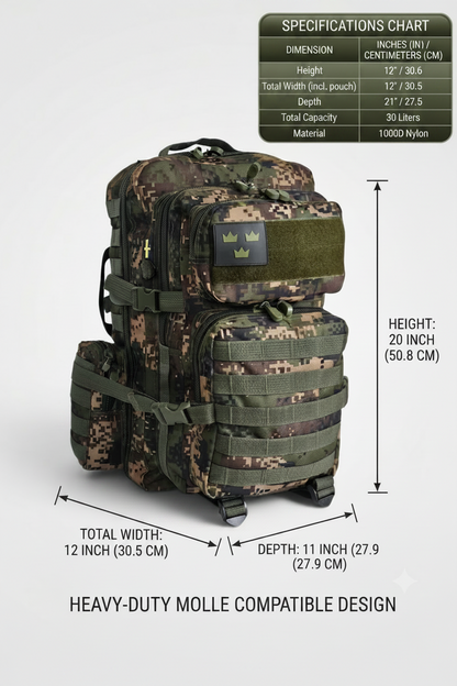 Tactical Military Backpack – Digital Camouflage
