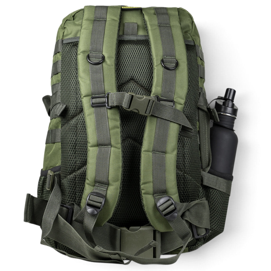 Army Assault Backpack with Net pockets  Green - 45L