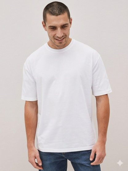 Buy one get one free : 1 Black + 1 White T-Shirt