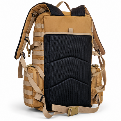 MJM Outdoor 60L Heavy-Duty Tactical Backpack –skin/tan