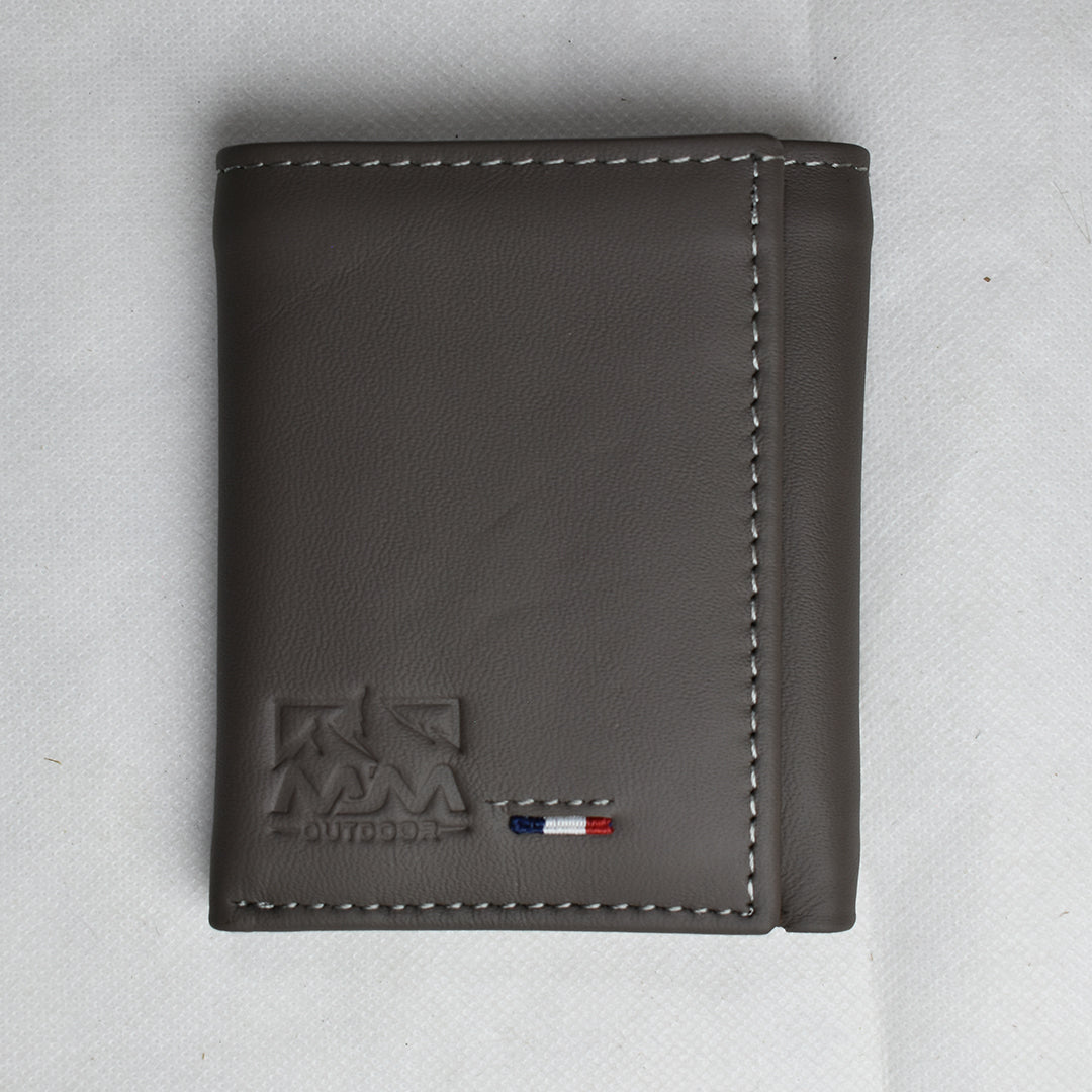 MJM Leather Dollar bi fold snap Gray Wallets